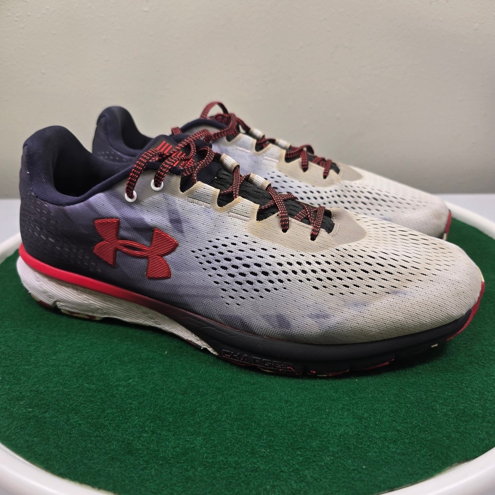Under Armour Charged Patriot Running Shoes Mens 12 Navy Grey Red‎ 3021018-105 - Picture 2 of 11